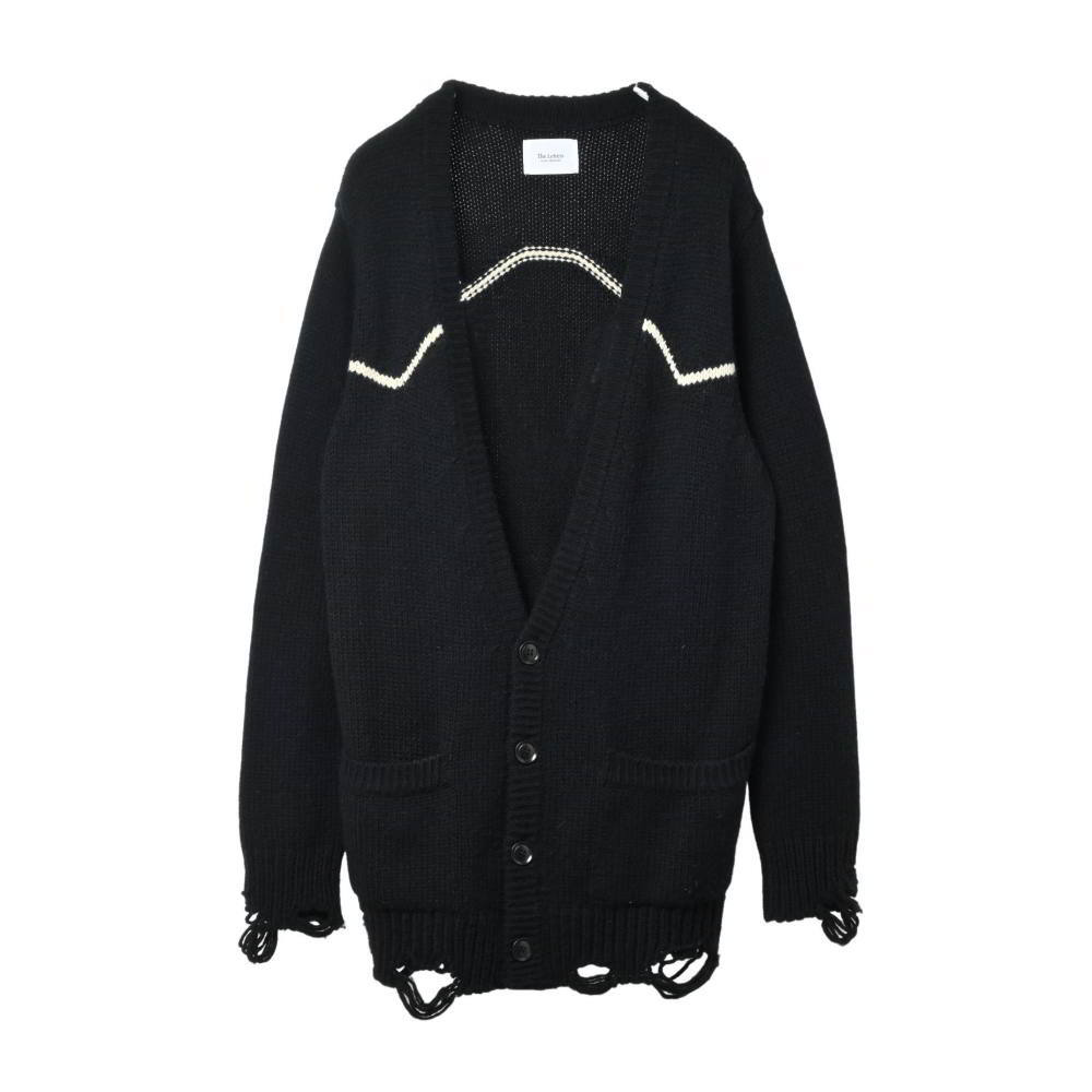 The Letters アルパカ混 ダメージ ニットカーディガン M ブラック ザ・レターズ KL4BACBS97拍卖