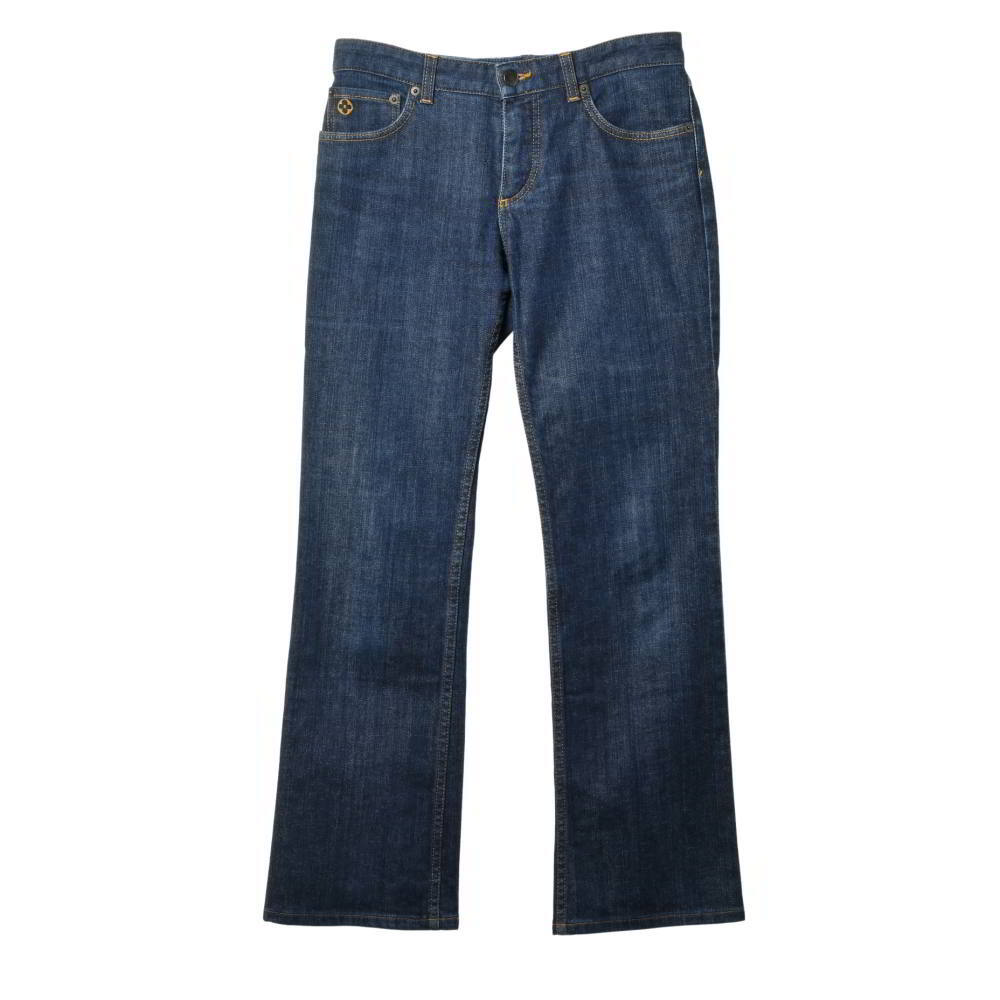 LOUIS VUITTON ストレッチ コットン ブーツカット デニム ジーンズ 38 ブルー ルイヴィトン KL4BABHL90拍卖