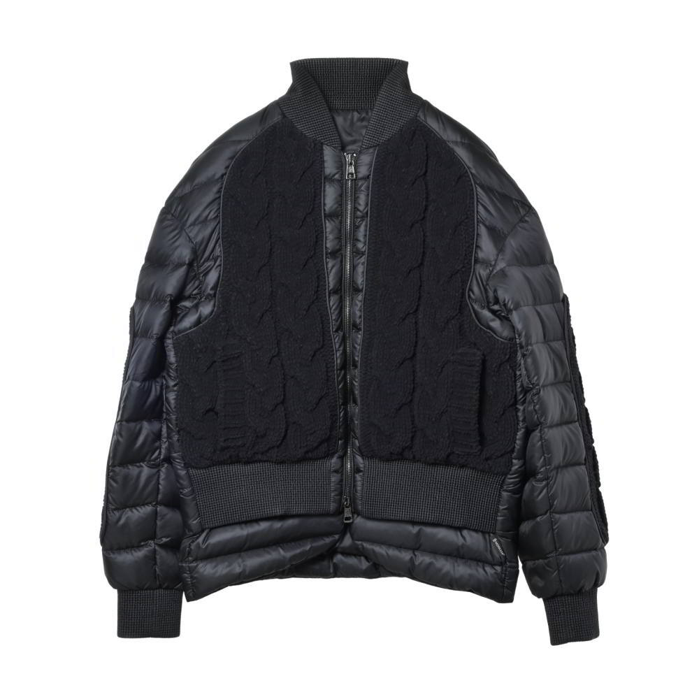 MONCLER Y ケーブル ニット ドッキング ダウン ジャケット 00 ブラック モンクレール KL4BAQUP93拍卖