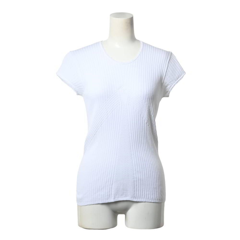 CHANEL 04P P23504V01580 ココマーク コットン 半袖 サマー ニット 42 ホワイト シャネル KL4BABCH98拍卖