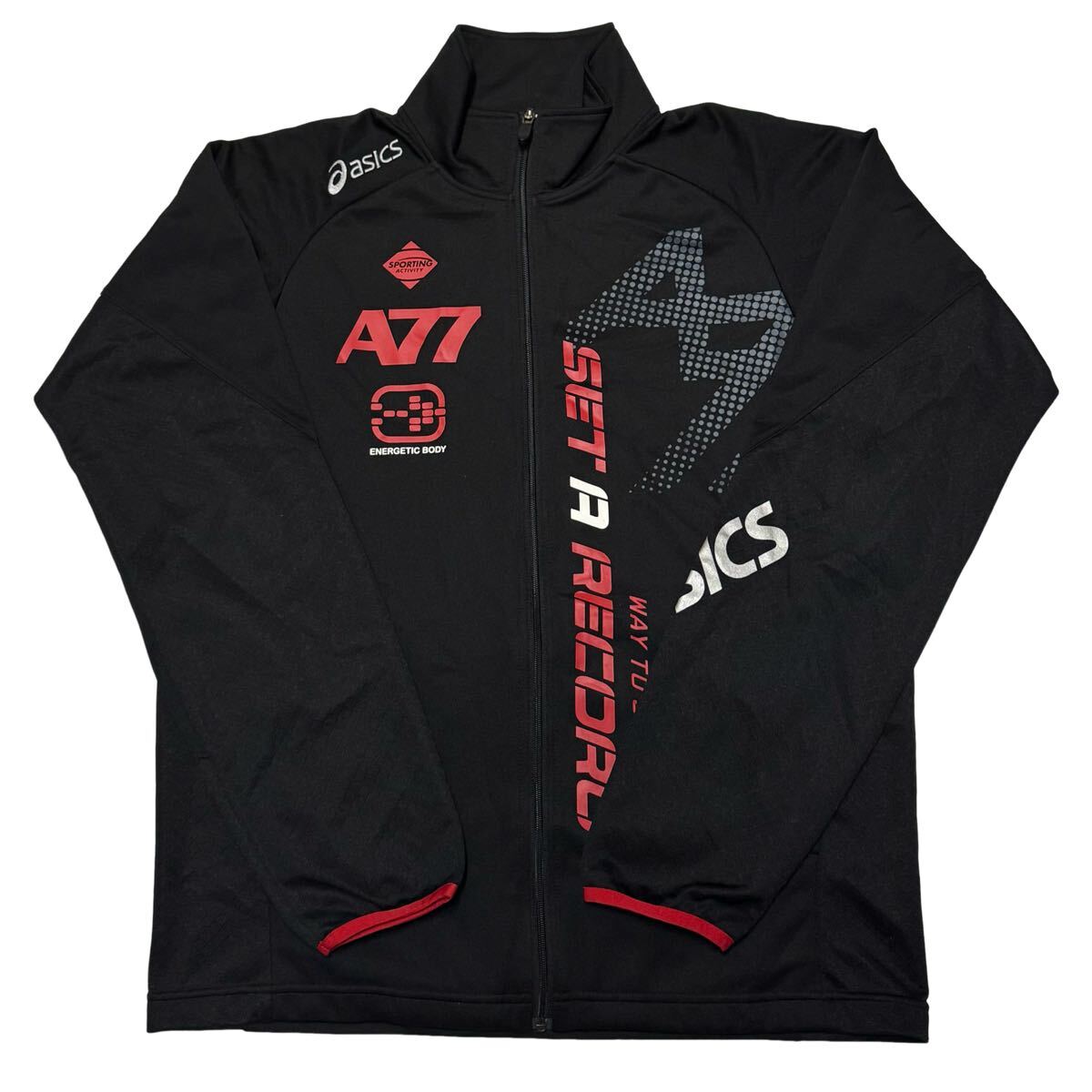 asics アシックス A77 トレーニングジャケット ブラック O拍卖
