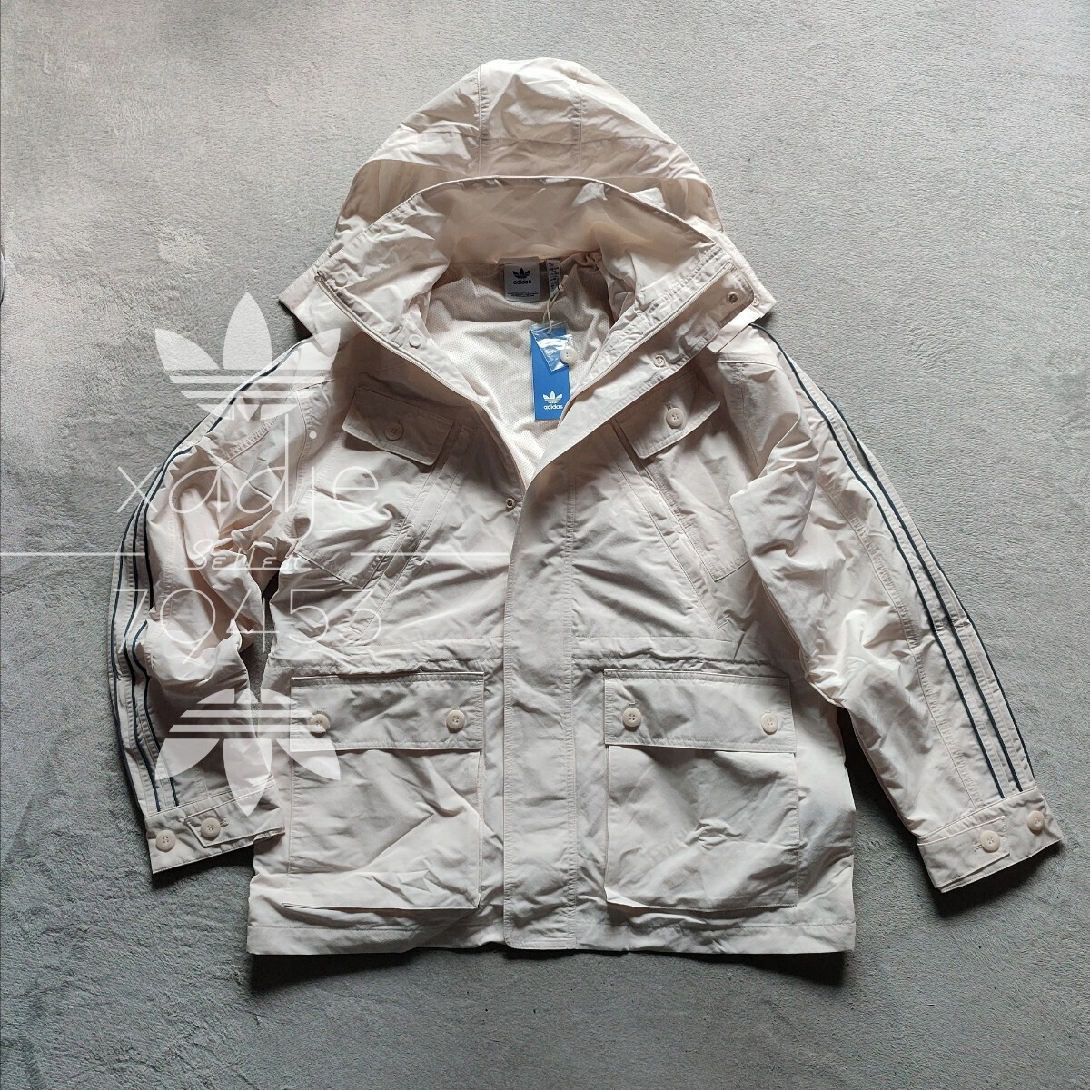 新品 正規品 adidas originals アディダス オリジナルス プレミアム ウィンドブレーカー 白 オフホワイト 裏地メッシュ 定価35200円 2XL拍卖