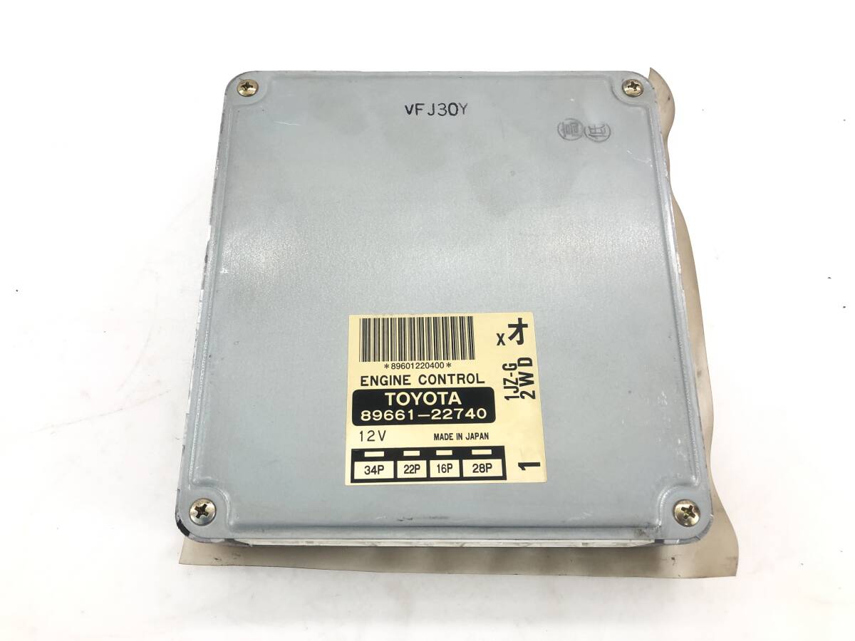 _b192720 トヨタ マークⅡ 2.5 グランデG JZX100 エンジンコンピューター メイン ECU 89661-22740 1JZ-GE JZX105 GX100 GX105 チェイサー拍卖