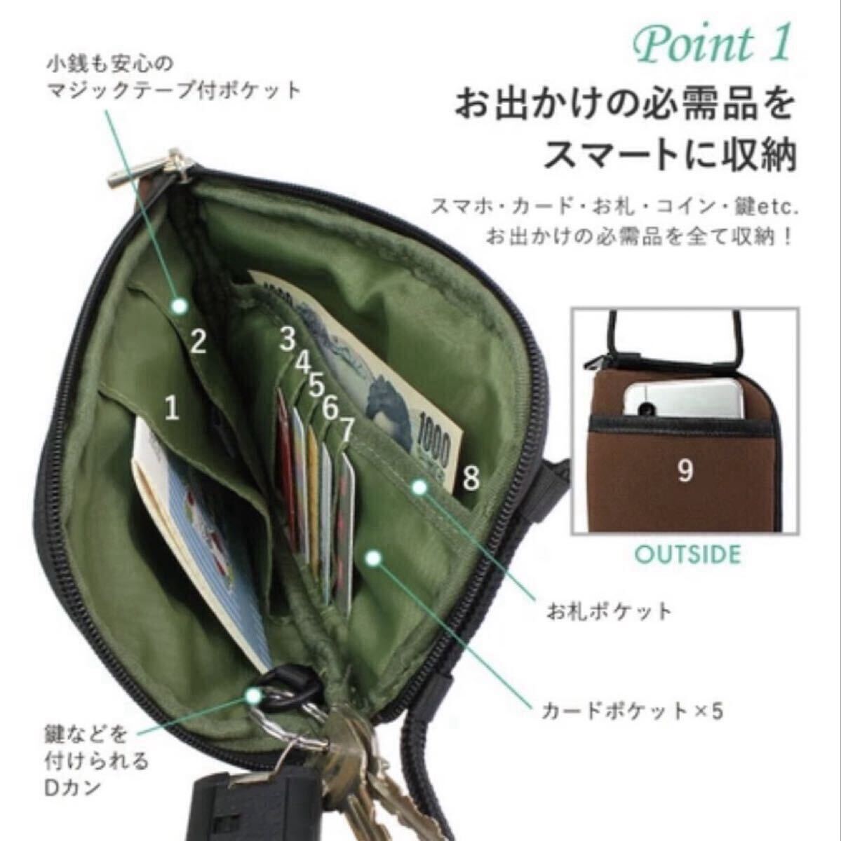 新品 SALE ショルダーポーチ 2way 財布 ショルダーバッグスマホケース ブラウン拍卖