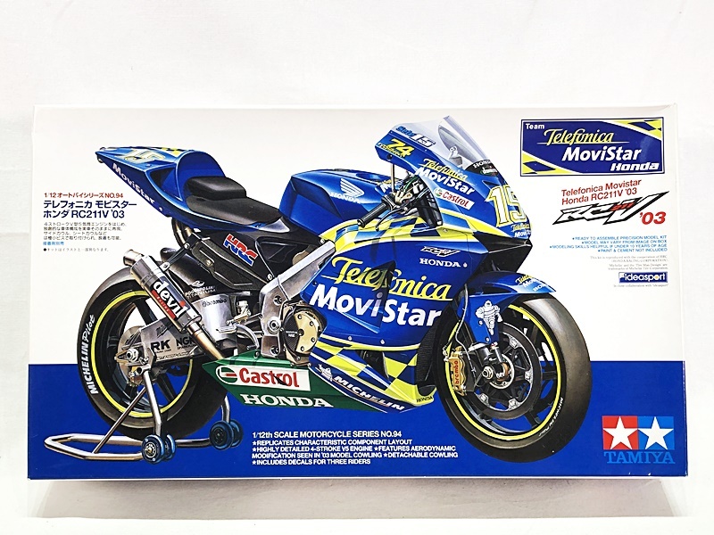 タミヤ 1/12 テレフォニカ モビスター ホンダ RC211V ’03 14094 箱変形/変色・タイヤ変色あり プラモデル 同梱OK 1円スタート★S拍卖