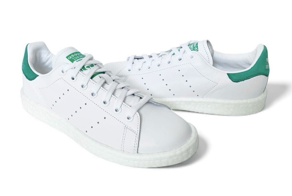 デッド!! 希少!! 16年 adidas Originals STAN SMITH BOOST スタンスミス ブースト レザー 白 × 緑 us 8 / 26 ㎝ 天然皮革拍卖