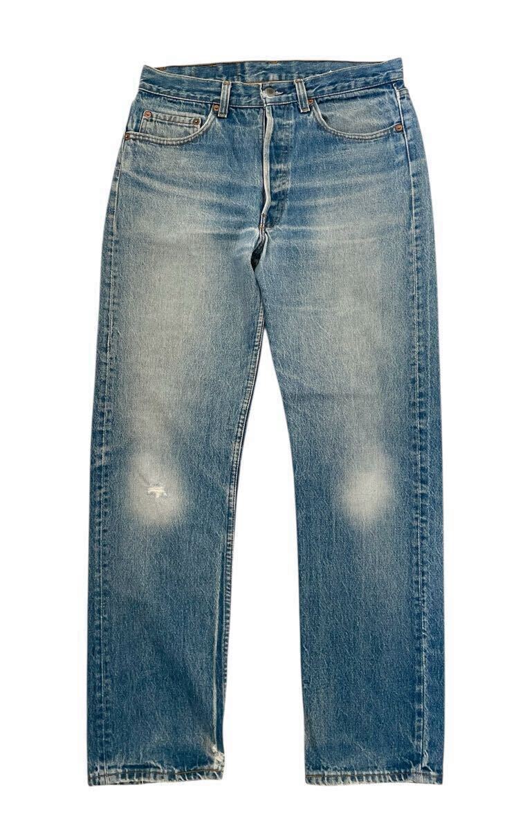 美色!! 希少!! 80s USA製 リーバイス 501 デニムパンツ インディゴ ヒゲ w 32 アメリカ製 ハチマル ヴィンテージ #2 VINTAGE MADE IN USA拍卖