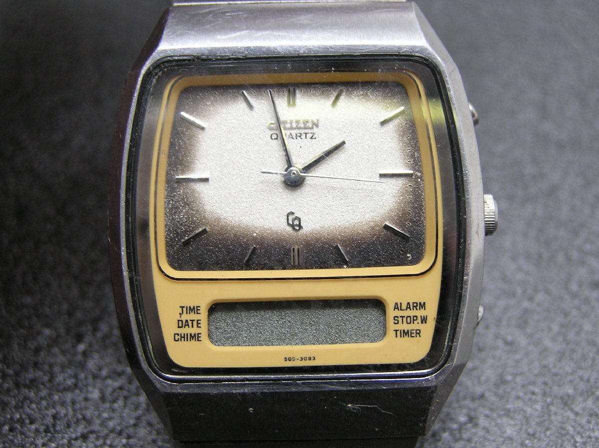 ★ハローカメラ★ 1円スタート 9132 CITIZEN シチズン メンズ デジアナ 腕時計 ジャンク 要修理 クォーツ 505-3093拍卖