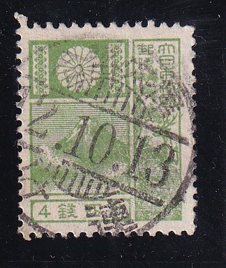 富士鹿4銭(昭和白紙) 櫛型印(樺太) 樺太・落合 12.10.13拍卖