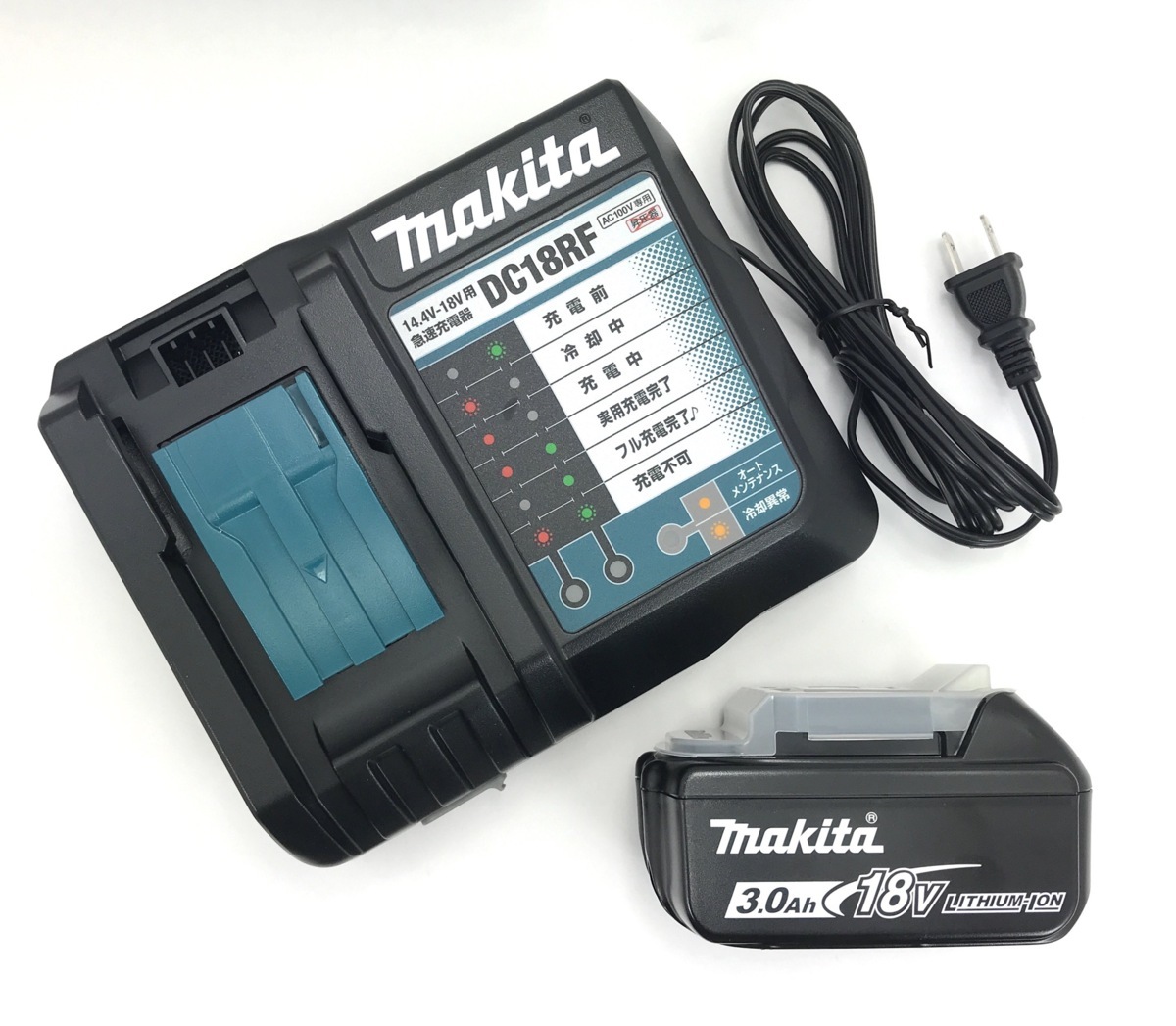 新品 マキタ バッテリ BL1830B 純正 1個 + 充電器 DC18RF 1個 ( バッテリー 18V 3.0Ah 未使用 急速充電器 DC 18RF 充電池 充電機 未使用品拍卖