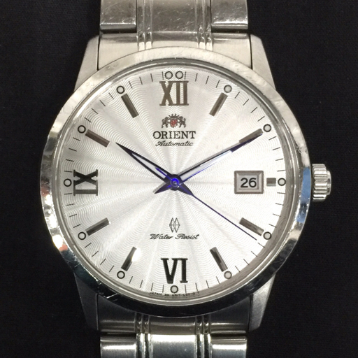 オリエント 自動巻き オートマチック デイト 腕時計 ER1T-C0-B メンズ ホワイト文字盤 純正ブレス ORIENT拍卖