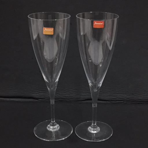 1円 バカラ シャンパングラス フルートグラス ペア グラス 高さ約23cm クリスタルガラス Bccarat A21760拍卖