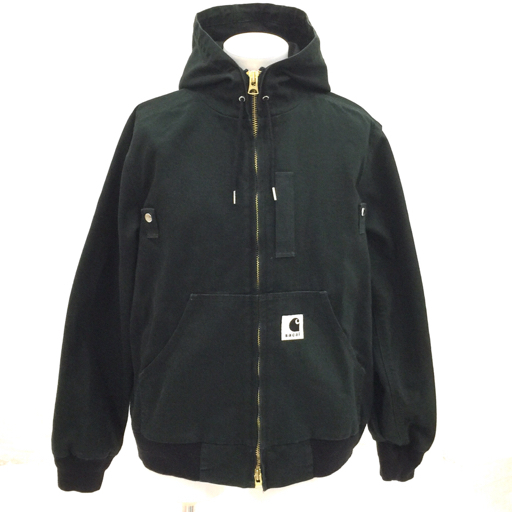 1円 サカイ×カーハート コラボ 2 25-03859M WIP Washed Duck Hooded Blouson 長袖 ジャケット フーディ メンズ 緑系拍卖