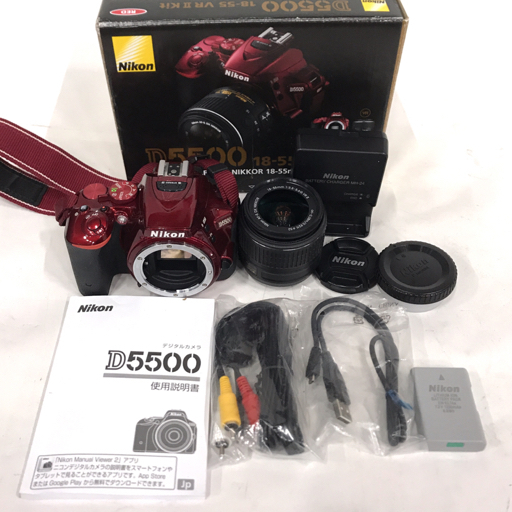 Nikon D5500 AF-S NIKKOR 18-55mm 1:3.5-5.6 G II デジタル一眼レフカメラ 光学機器 C151014-2拍卖
