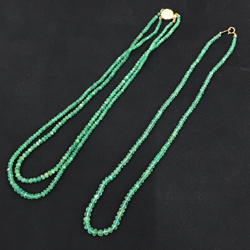 1円 留具 K18 / 14K エメラルド ネックレス アクセサリー ファッション小物 計2点 総重量約25.6g 現状品 A22421拍卖