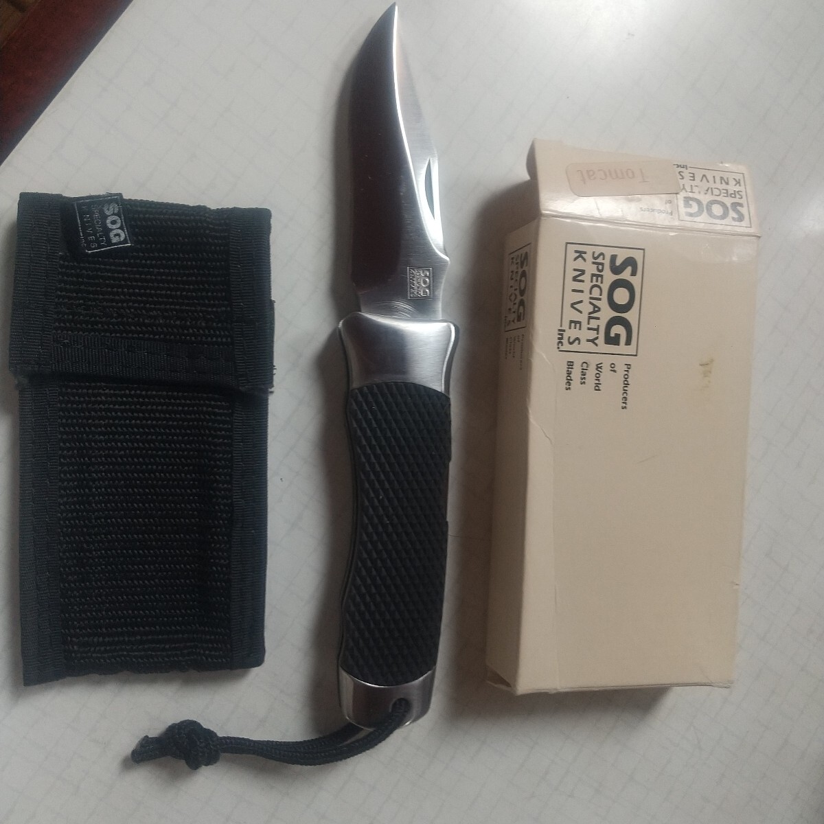 SOG SPECIALTY KNIVES ソグ スペシャリティー ナイフ TOMCAT LARGEトムキャット ラージ 専用ケース パッケージ 未使用 中古品拍卖