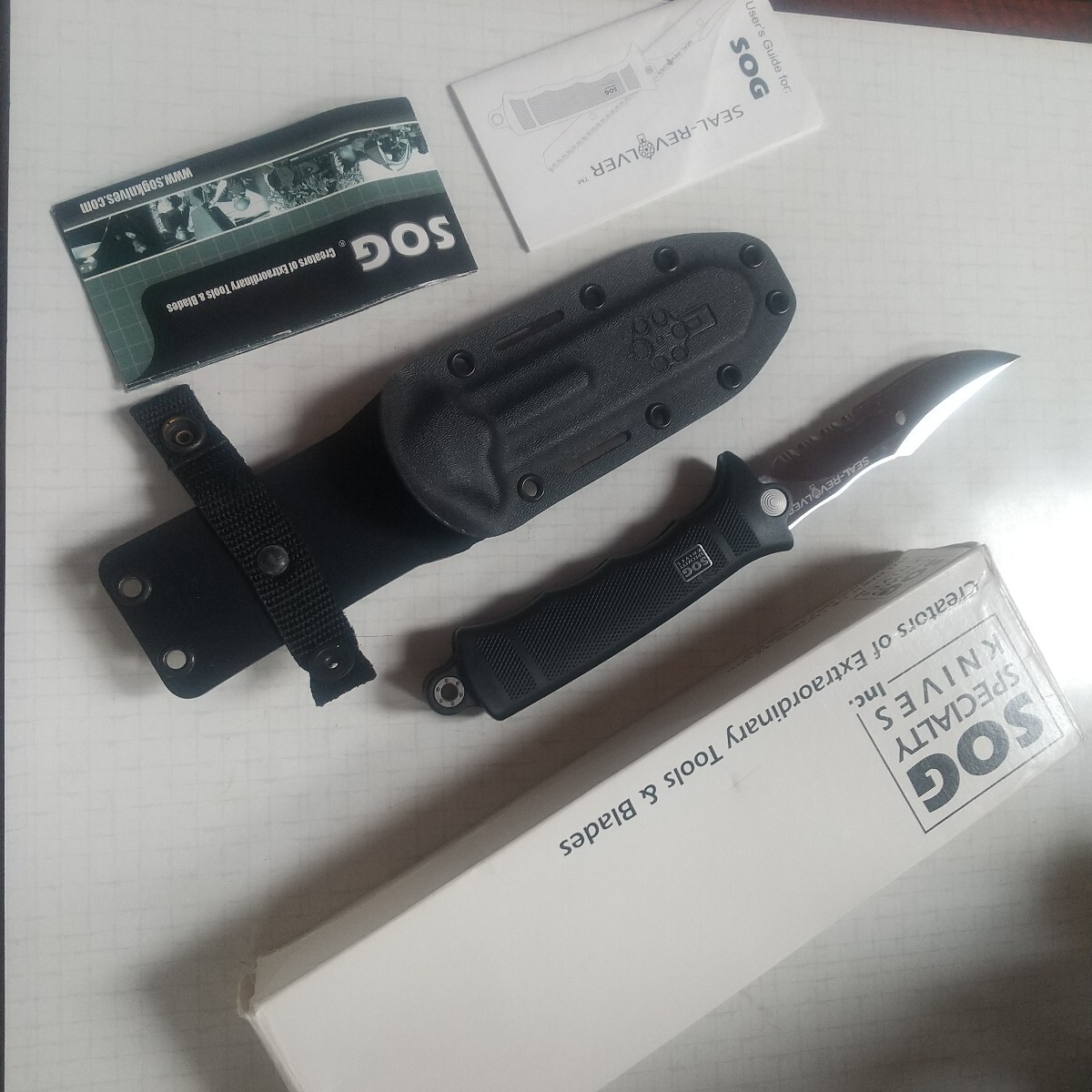 SOG ソグ SEAL REVOLVER シール リボルバー ナイフ セレーション 専用カイデックス シース 説明書 ミニカタログ パッケージ 未使用 中古品拍卖