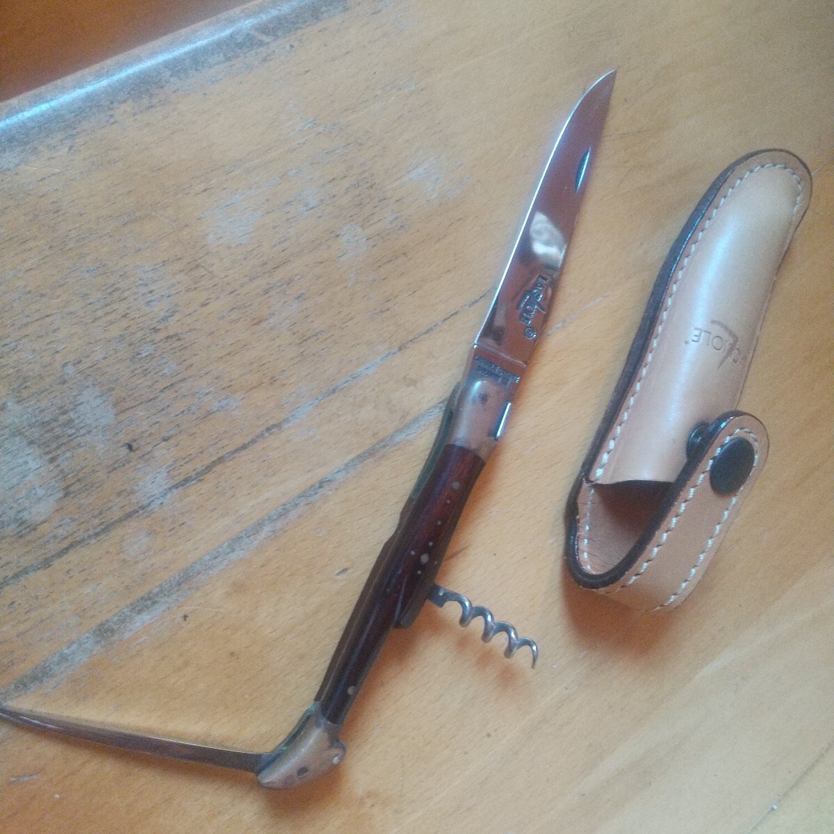 ラギオール LAGUIOLE ライヨール ケース付 フランス 伝統 ソムリエ ツール フォールディング ナイフ 未使用 中古品 トラディショナル拍卖