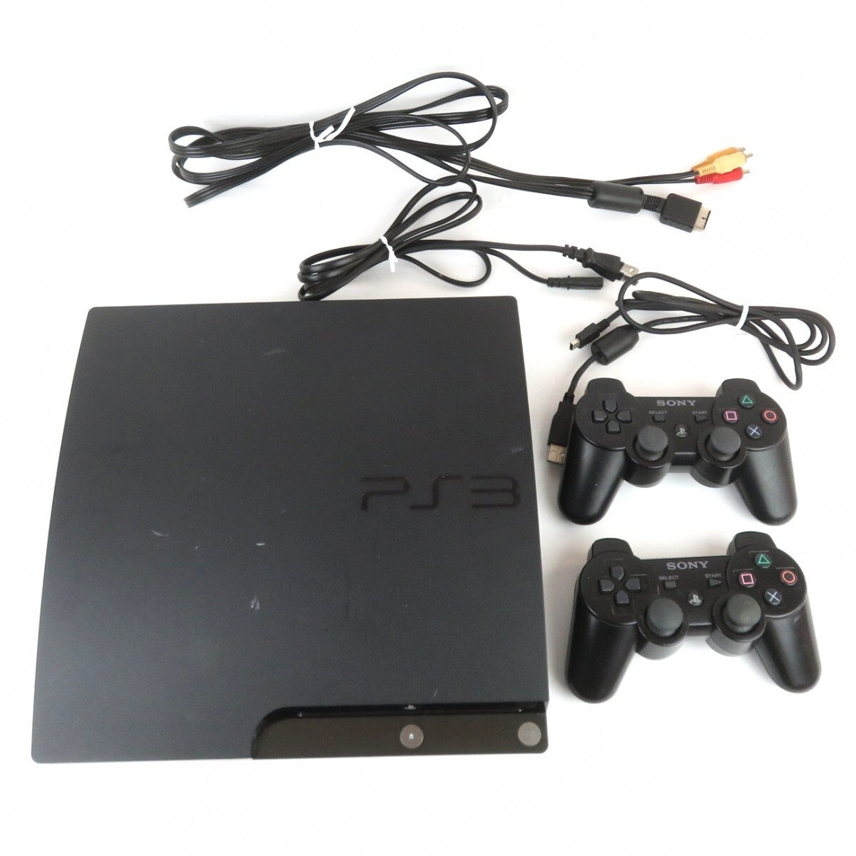 まとめ SONY PS3 プレステ3 本体 CECH-2500A ワイヤレスコントローラーx2 CECHZC2J AVケーブル 電源コード 1108-057拍卖