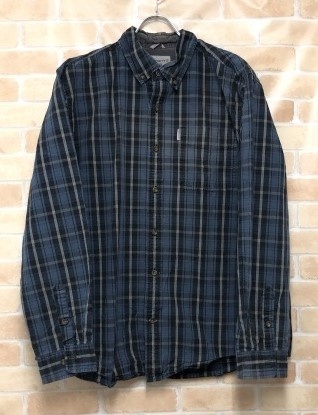 Carhartt カーハート 長袖襟シャツ チェック 102202 988 ブルー系 L 111440701拍卖