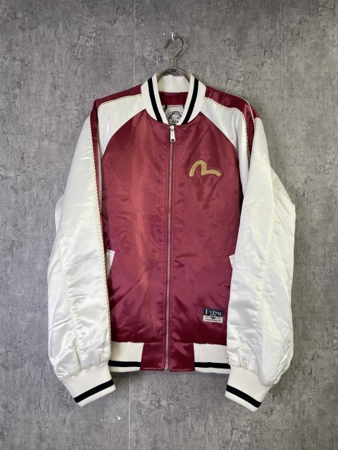 EVISU エウ゛ィス スカジャン ダルマ 達磨 だるま 刺繍 中綿 ピンク ホワイト 表記ナシ 33892795拍卖