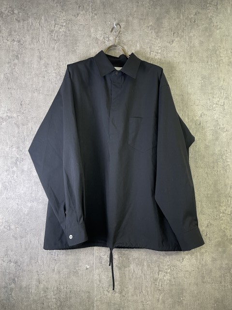 24AW MARKAWARE マーカウェア オーガニック ウール タイプライター プルオーバー スポーツ シャツ ブラック 2 33940572拍卖