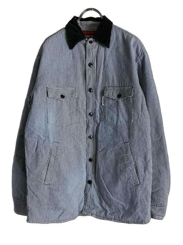 BLUE BLUE ブルーブルー カバーオールジャケット デニム ハリウッドランチマーケット ヒッコリー ネイビー/ホワイト M 44848702拍卖