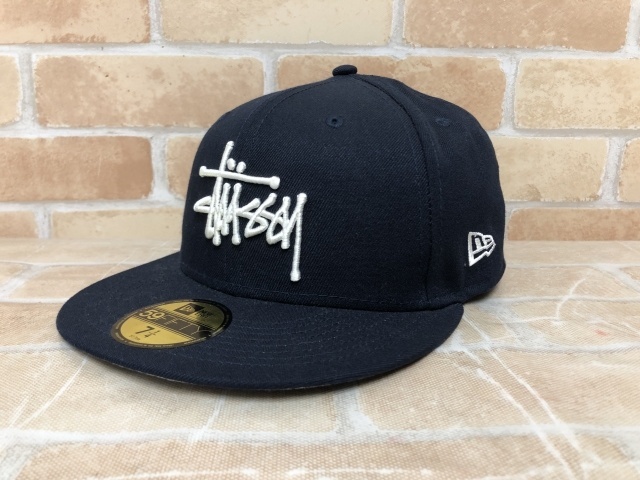 Stussy×NEW ERA ステューシー×ニューエラ キャップ 帽子 1311038 ネイビー 7 1/4 111440512拍卖