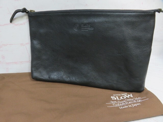 SLOW スロウ クラッチバッグ レザー ブラック 991859143拍卖