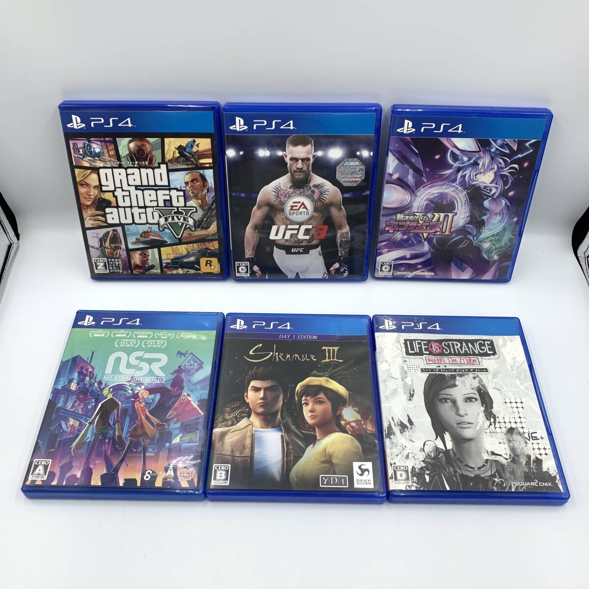 PS4ソフト 6本セット/グランドセフトオートⅤ UFC3 ネプテューヌVⅡ ノー・ストレート・ロード シェンムー3 ライフイズストレンジBTS拍卖