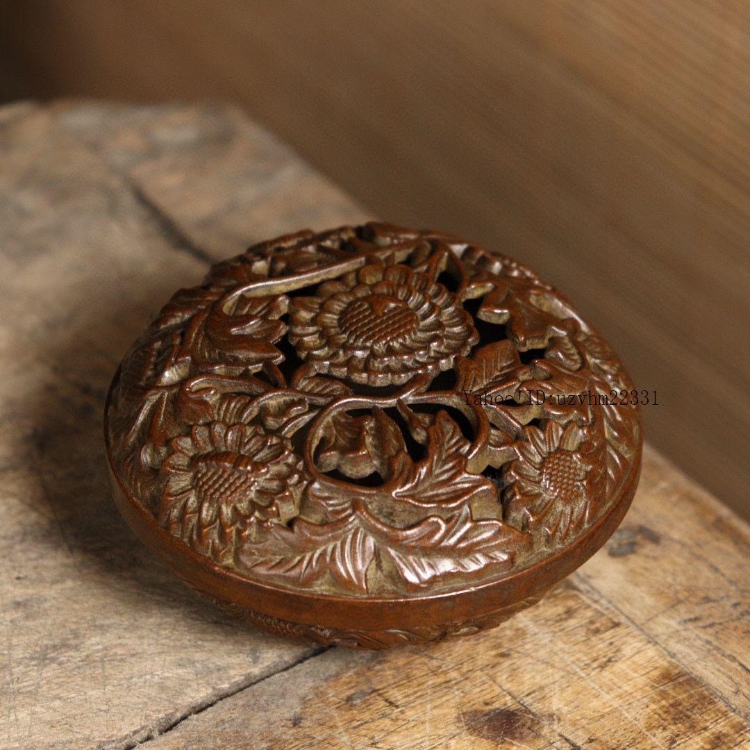 銅 細工 香道具 富貴栄華薫香炉 現代工芸品 美術品 置物拍卖