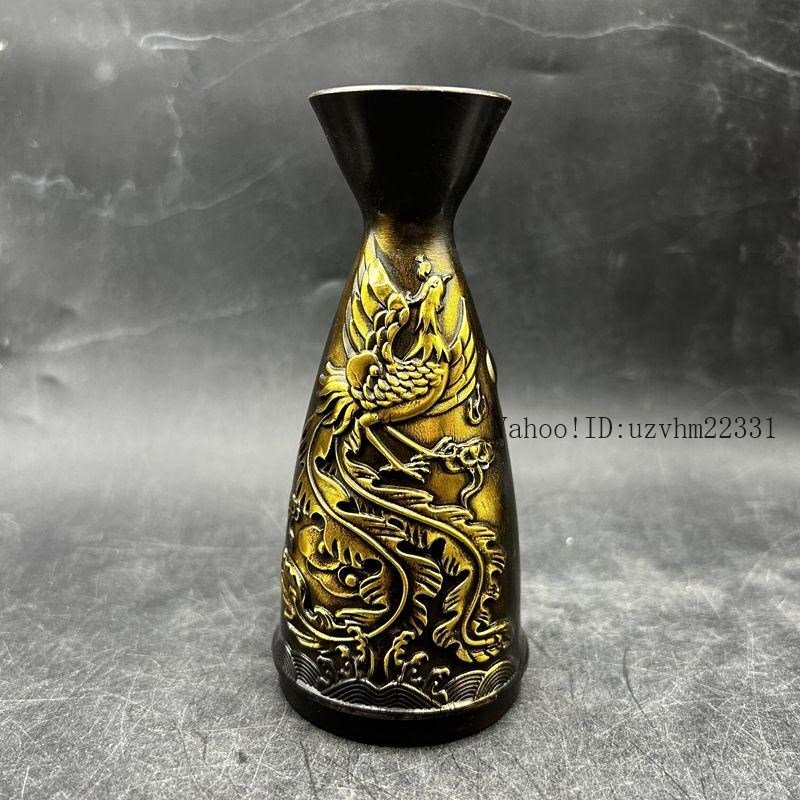 龍鳳分酒器銅器置物工芸品美術品です拍卖