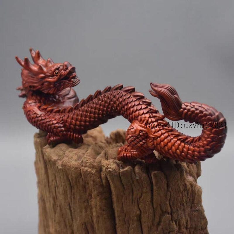 木彫中国竜 置物 竜騰四海 干支竜 装飾品 工芸品 美術品 置物拍卖
