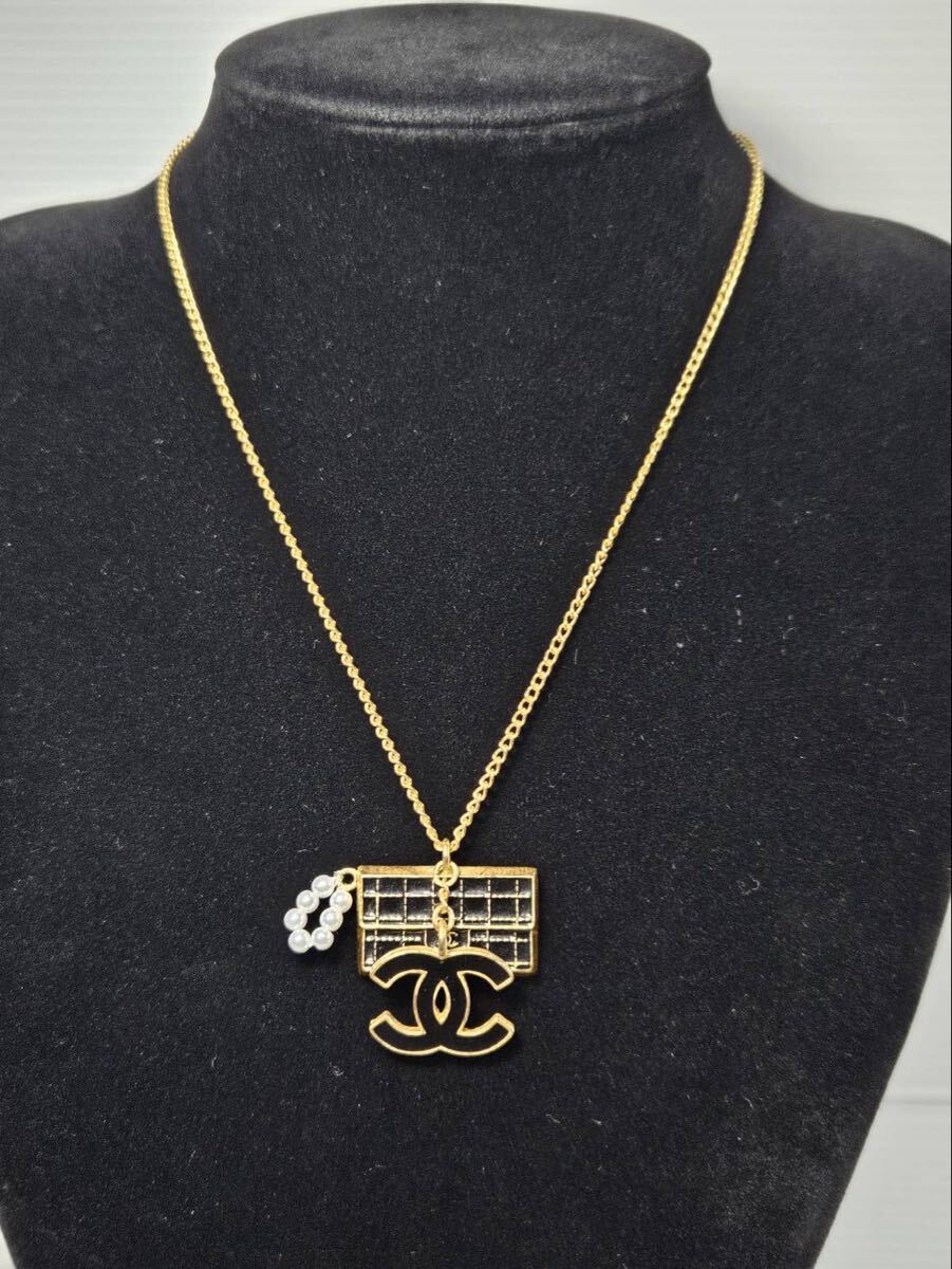 14607-B28 CHANEL シャネル 02A ココマーク チョコバー パール ネックレス拍卖