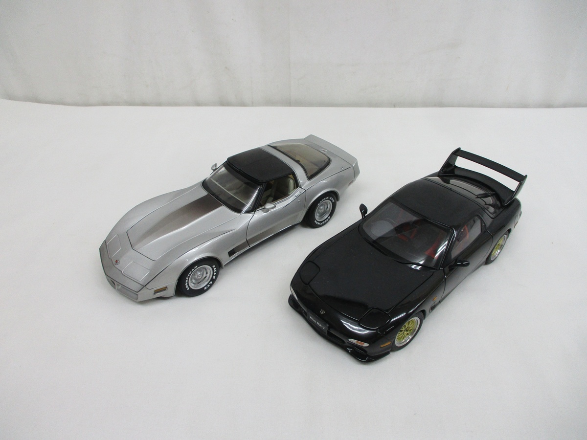 4708G AUTOart オートアート 1/18 シボレー コルベット 1982 C3 シルバー マツダ アンフィニRX-7 チューンドVer. ブラック ミニカー 2台拍卖