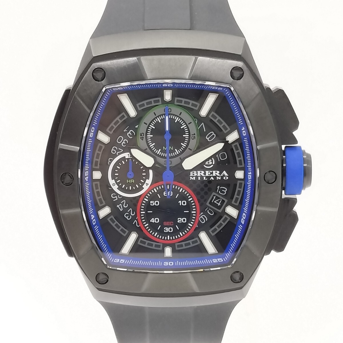 1円~【極美品】BRERA MILANO ブレラ ミラノ スーパースポルティーボ トノー クロノグラ BMSSTNQC4103 箱付きメンズ腕時計拍卖