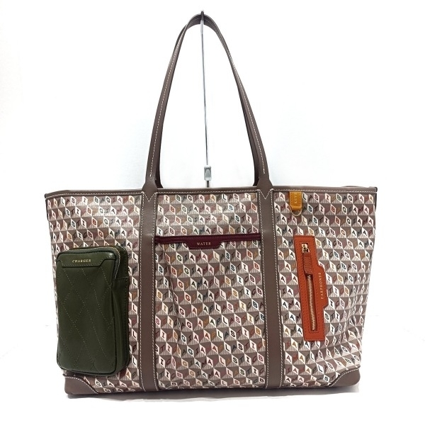 アニヤハインドマーチ Anya Hindmarch ショルダーバッグ - レザー ベージュ×ピンクベージュ×マルチ BITS&BOBS バッグ拍卖