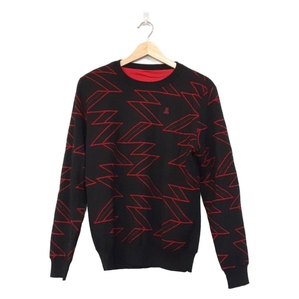 ランバンスポーツ LANVIN SPORT 長袖セーター/ニット サイズ38 M - グレー×黒×レッド メンズ 美品 トップス拍卖