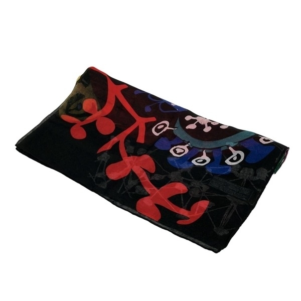 デシグアル Desigual ストール(ショール) - 黒×レッド 美品 マフラー拍卖