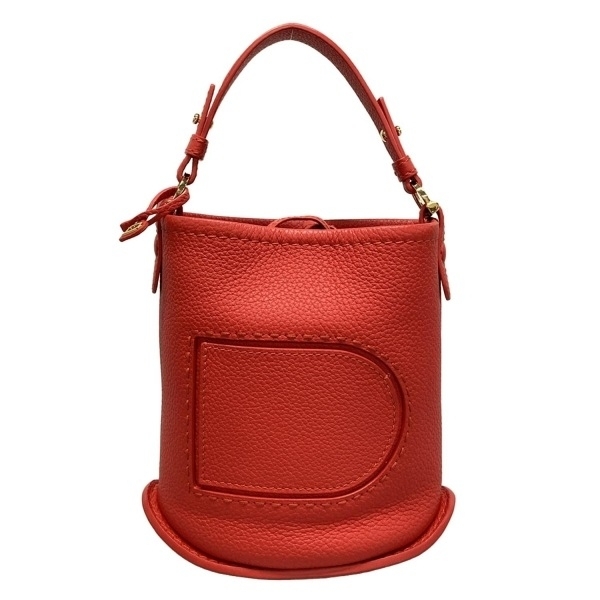 デルボー DELVAUX ハンドバッグ AA0494ATT022JDO パン ミニ バケット レザー レッド 美品 バッグ拍卖