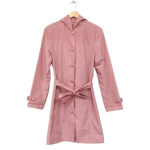 マドモアゼルノンノン Mademoiselle NON NON サイズ38/M - ピンク×白 レディース 長袖/チェック柄/春/秋 美品 コート拍卖