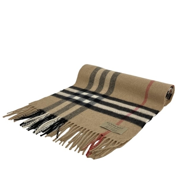 バーバリーロンドンイングランド BURBERRY LONDON ENGLAND - カシミヤ ベージュ×黒×マルチ チェック柄 マフラー拍卖