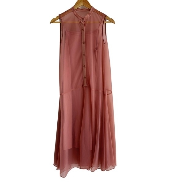 エストネーション ESTNATION サイズ36 S - ピンク レディース ノースリーブ/マキシ丈/シースルー 美品 ワンピース拍卖