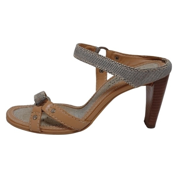 バーバリーブルーレーベル Burberry Blue Label ミュール 23 - レザー ベージュ×ネイビー×白 レディース 靴拍卖