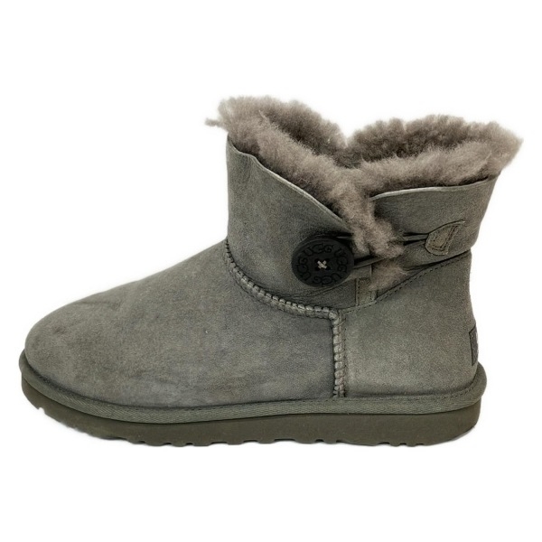 アグ UGG ショートブーツ JAPAN 25 3352 ミニベイリーボタン ムートン グレー レディース 靴拍卖