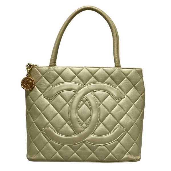 シャネル CHANEL トートバッグ A01804 復刻トート ラムスキン シャンパンゴールド ゴールド金具 バッグ拍卖