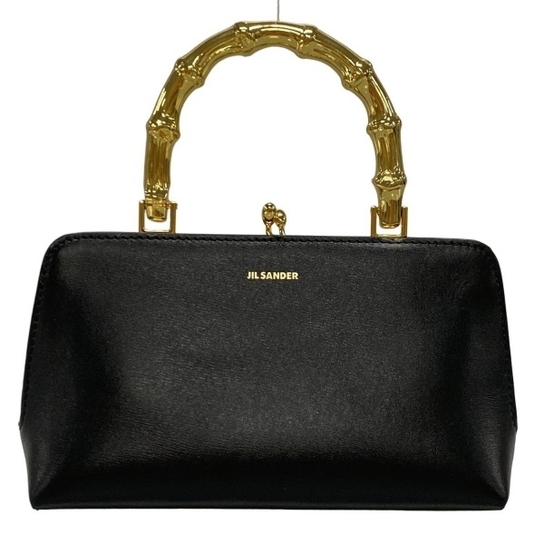 ジルサンダー JILSANDER ハンドバッグ ゴジ バンブー ミニ レザー 黒×ゴールド 美品 バッグ拍卖