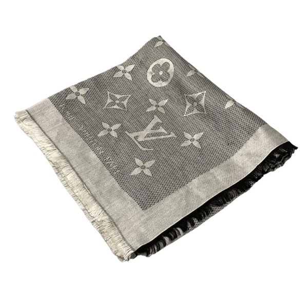 ルイヴィトン LOUIS VUITTON ストール(ショール) M70659 - ウール、シルク ダークグレー×グレー 確認出来ず マフラー拍卖