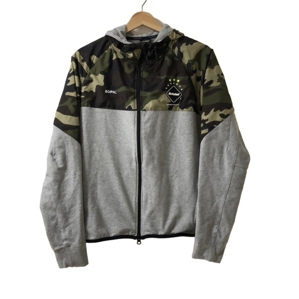 エフシーレアルブリストル F.C.Real Bristol(F.C.R.B.) パーカー サイズM - ライトグレー×カーキ×マルチ メンズ 長袖/迷彩柄 トップス拍卖