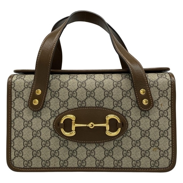 グッチ GUCCI ハンドバッグ 627323 ホースビット 1955 スモール トップハンドルバッグ/GGプラス・GGスプリーム レザー 美品 バッグ拍卖
